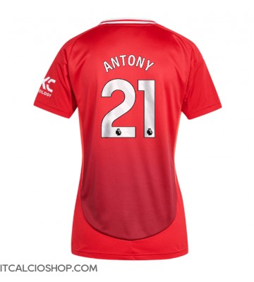 Manchester United Antony #21 Prima Maglia Femmina 2024-25 Manica Corta